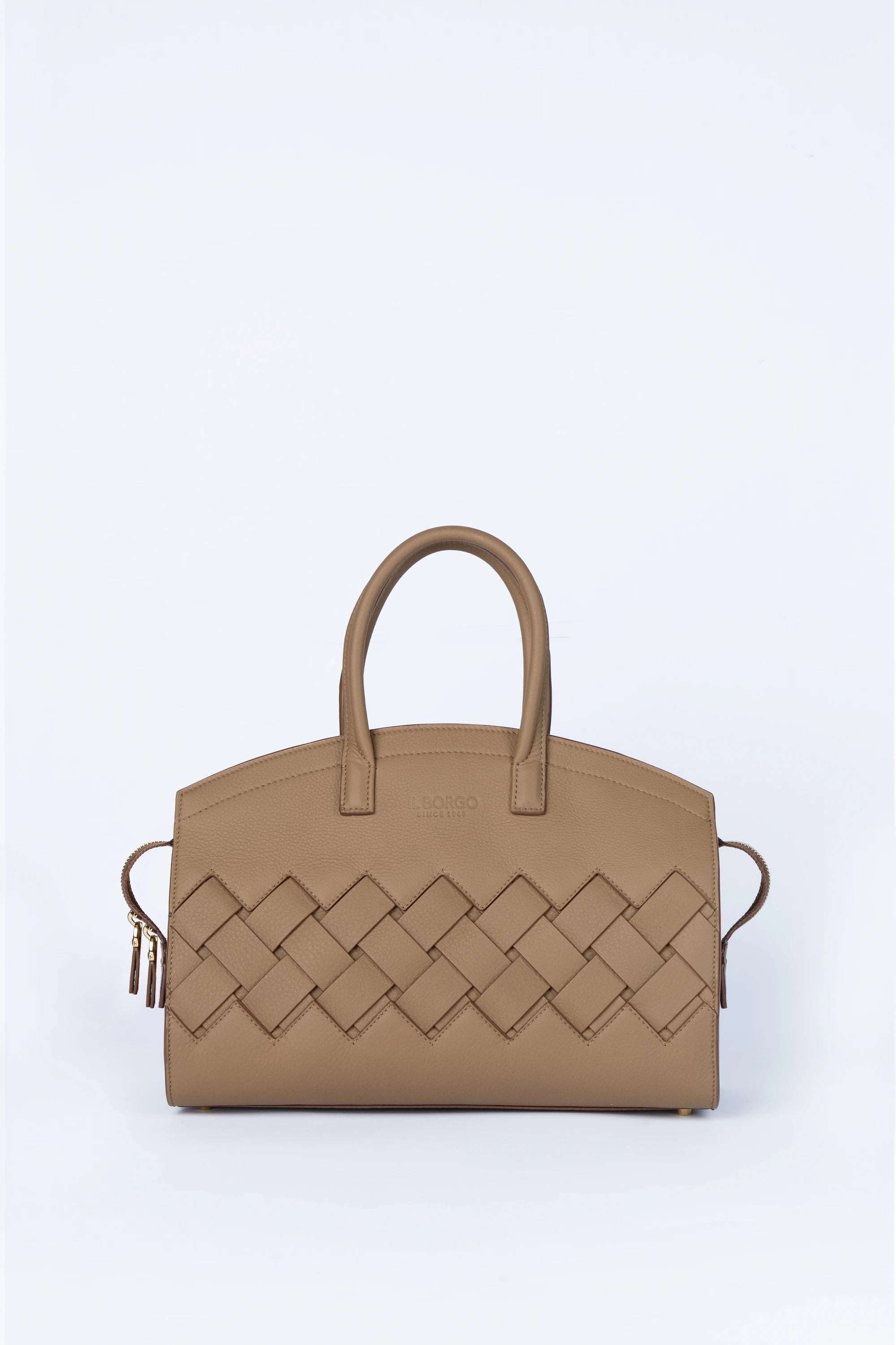 Woven leather bag