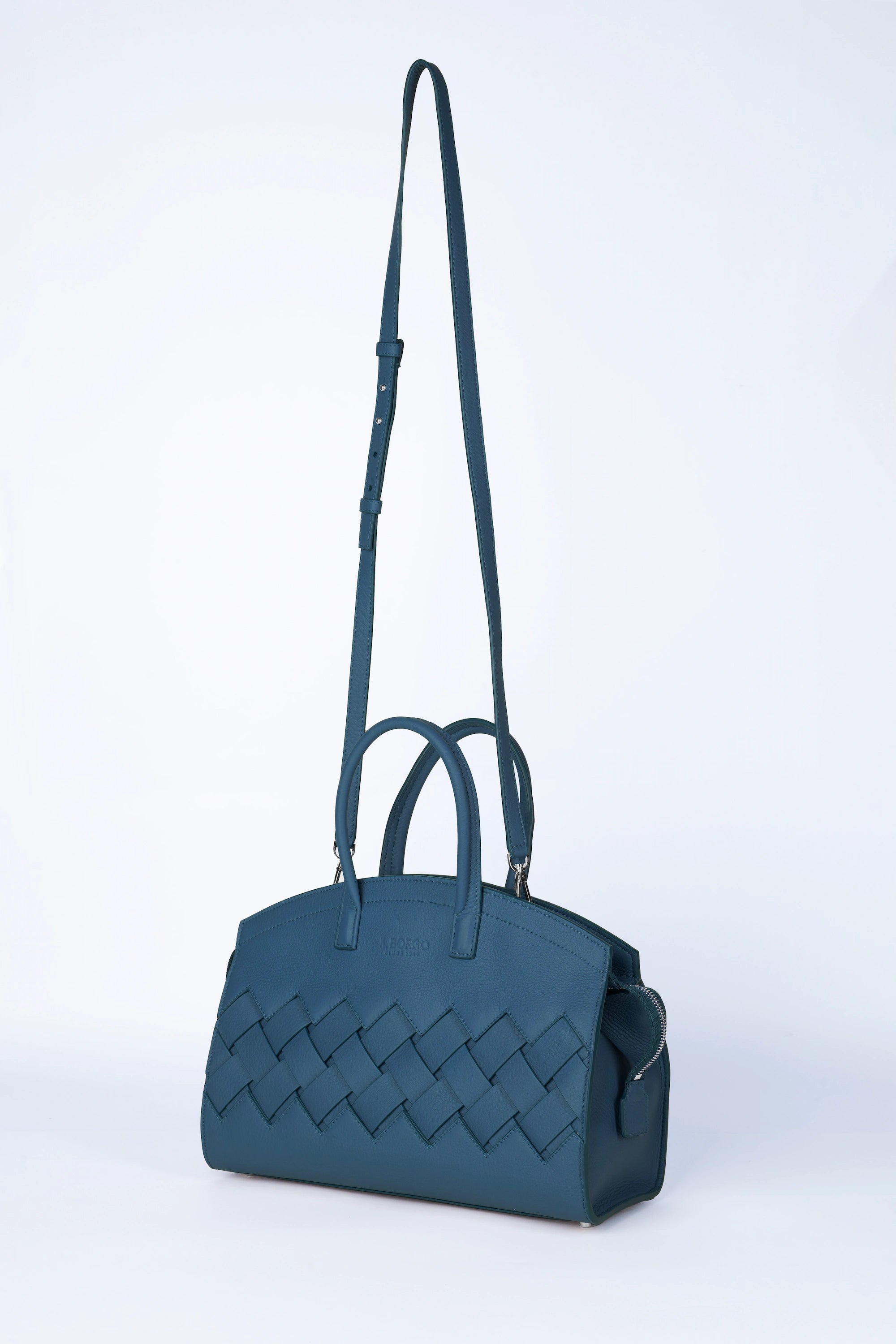 Borsa in pelle intrecciata