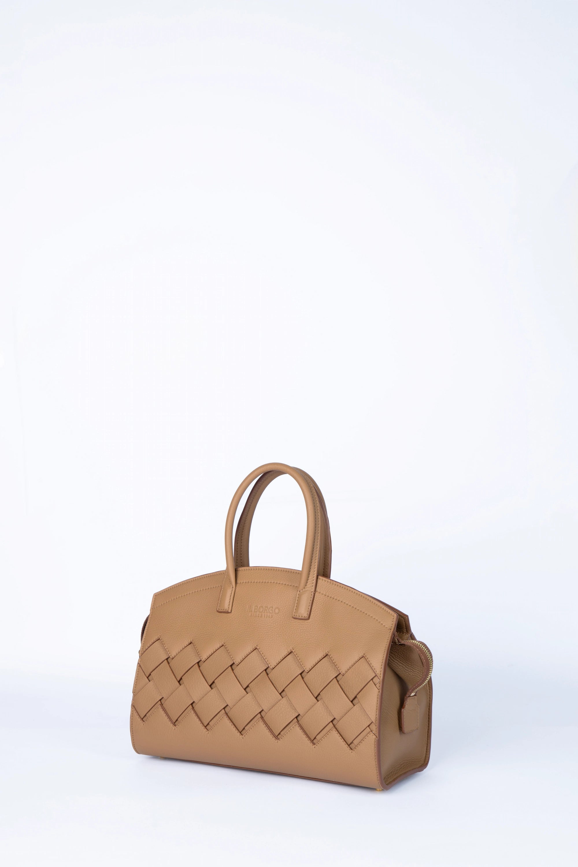 Borsa in pelle intrecciata
