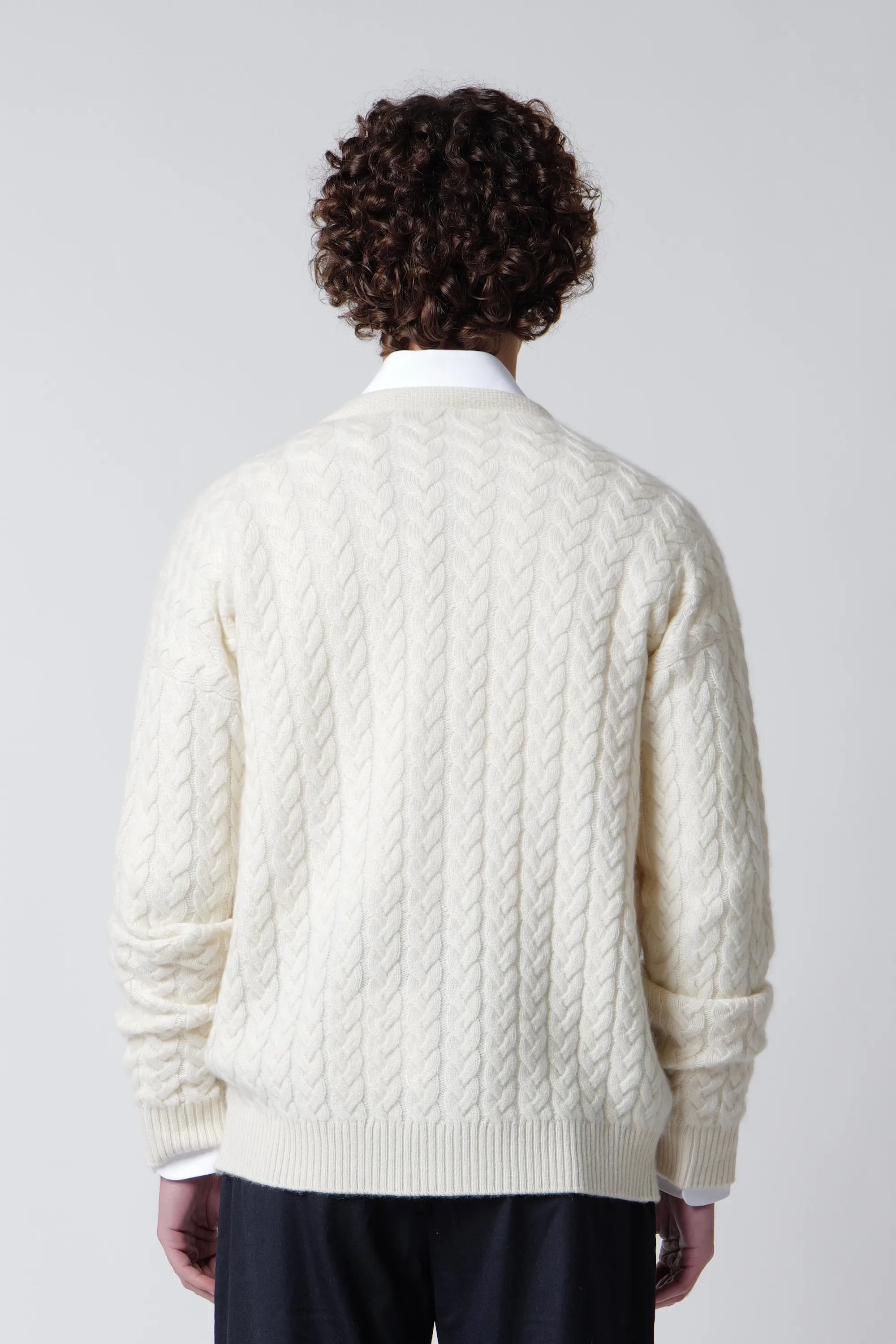 Cardigan bottoni con trecce