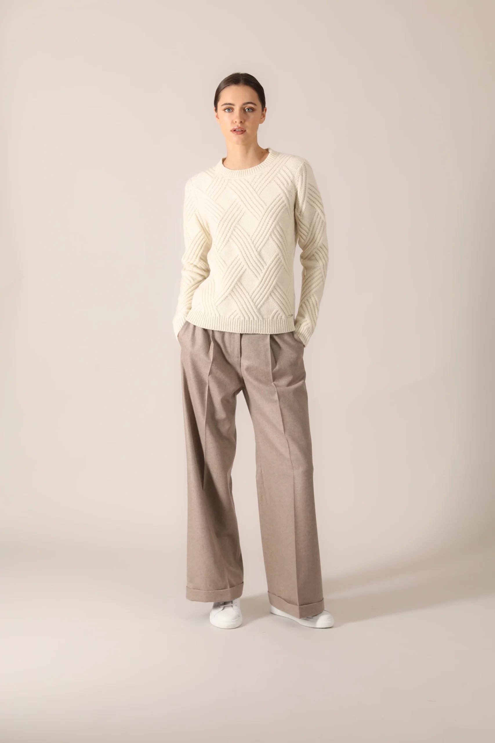 Col ras du cou côtelé