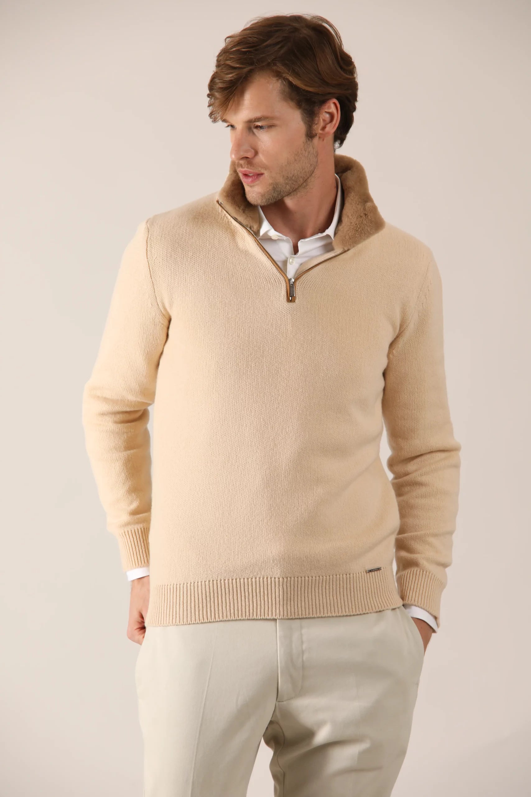Serafina with mink collar