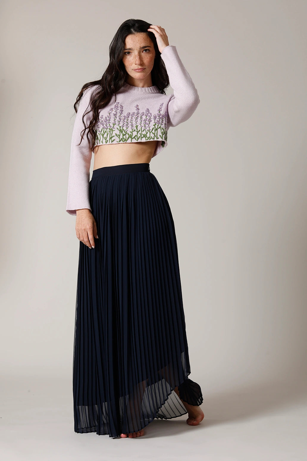 Crop lavanda. Lavender crop sweater. Pull crop lavande