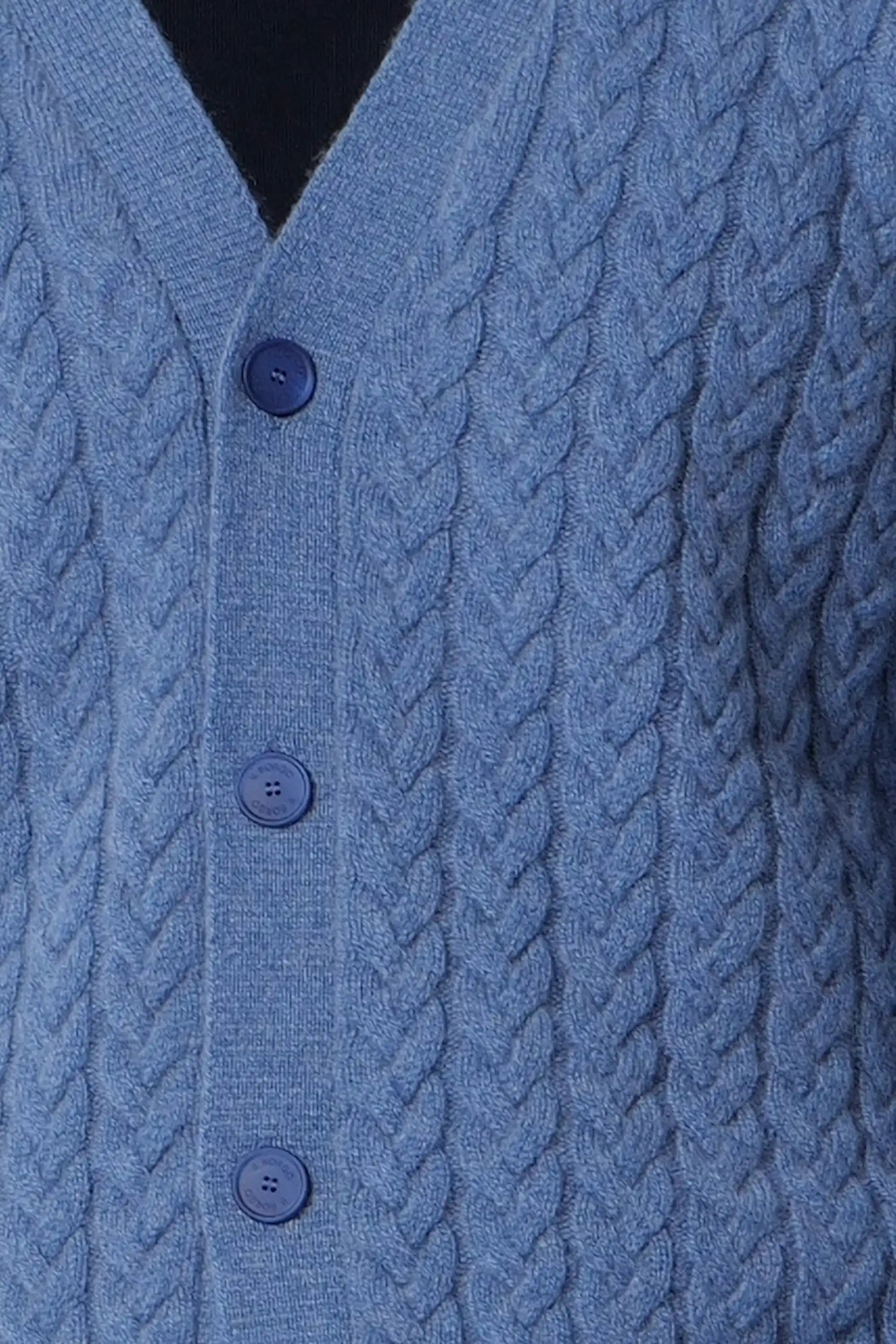 Cardigan bottoni con trecce