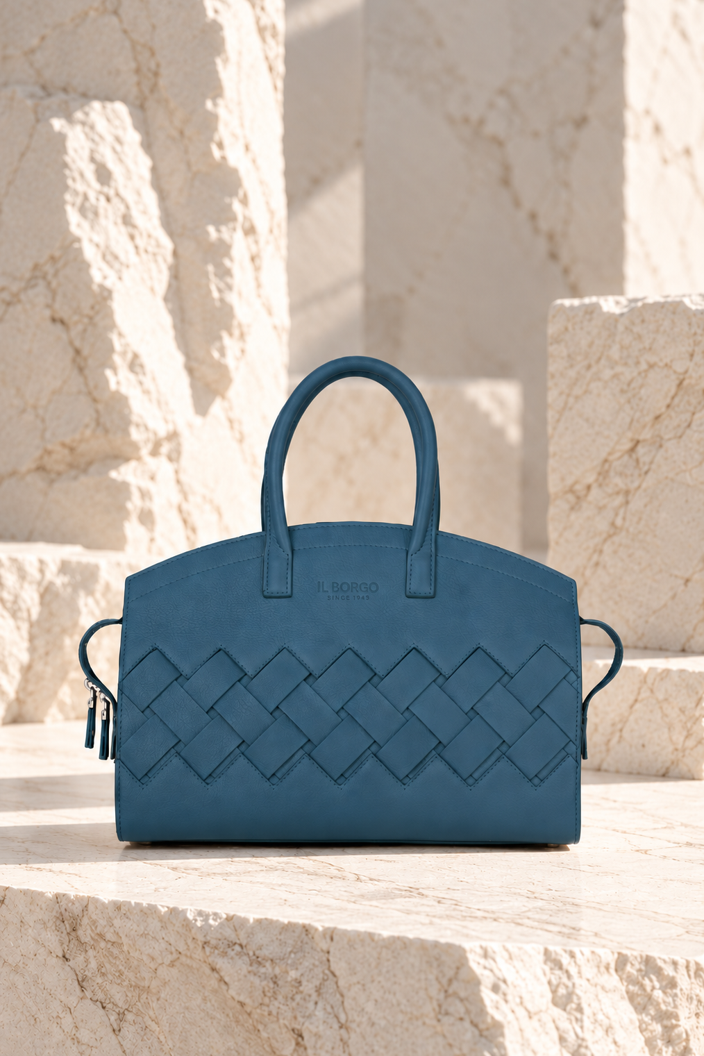 Borsa in pelle intrecciata