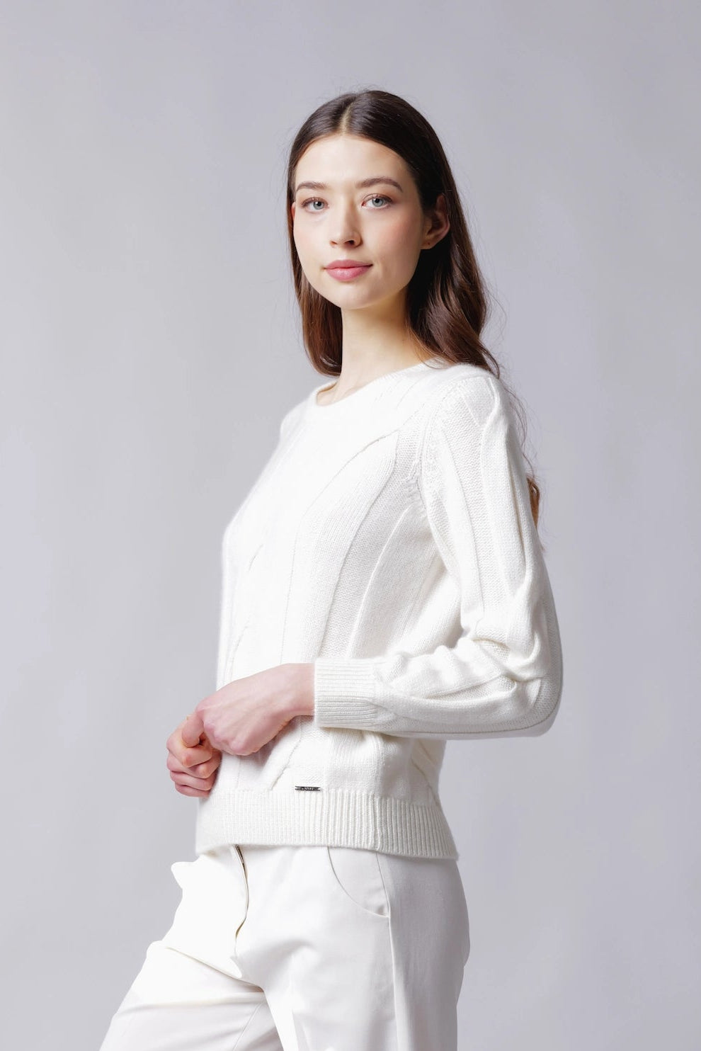 Girocollo Treccia In Ultra Cashmere