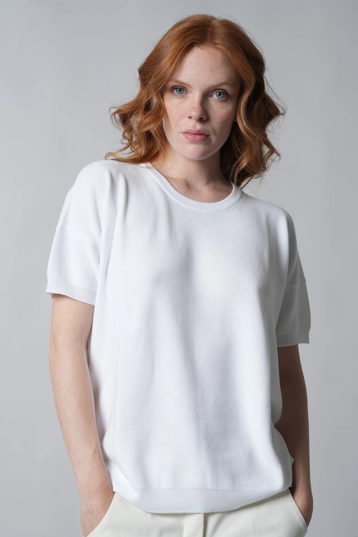 T-Shirt Senza Ricamo Rasato Oversize