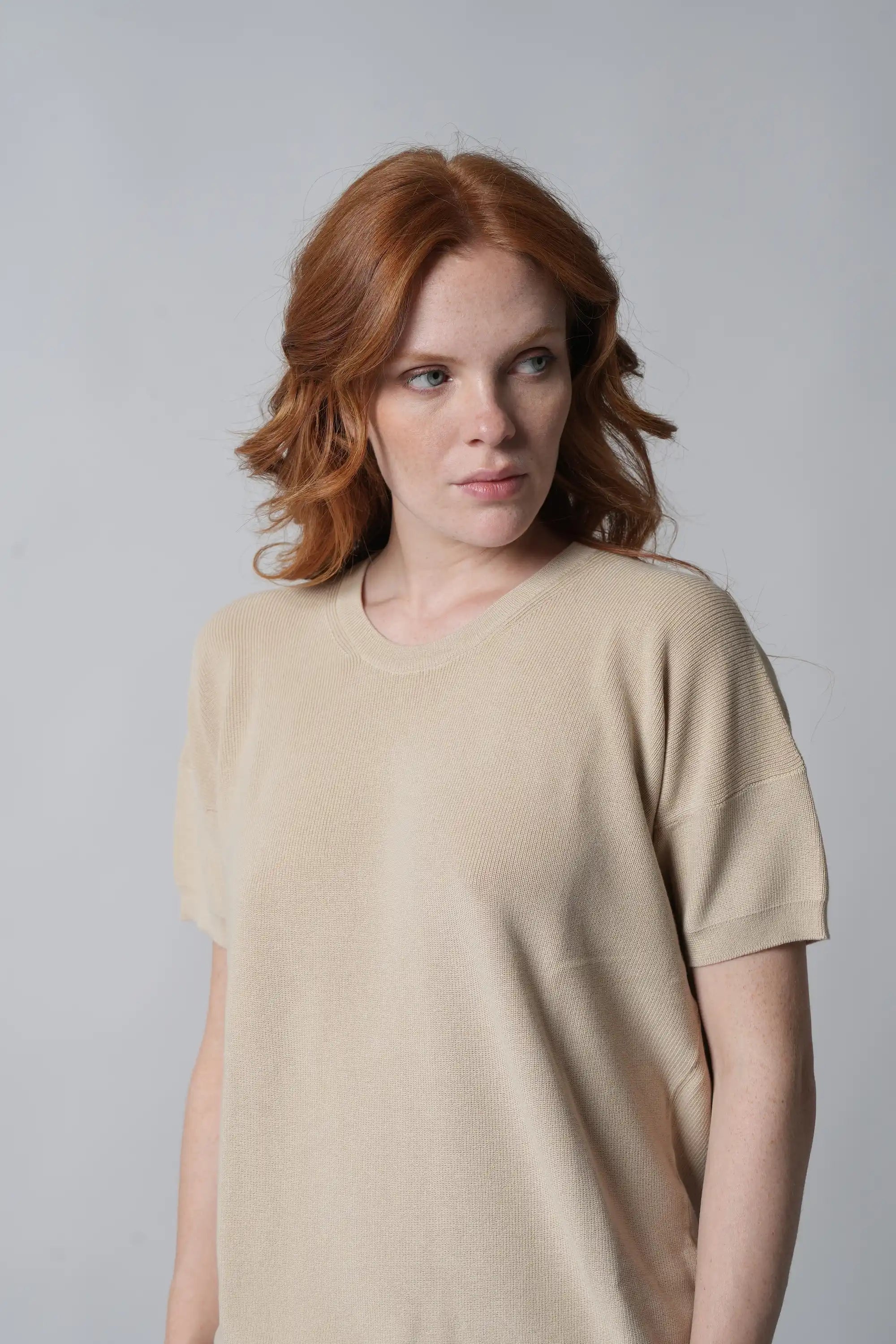 T-Shirt Senza Ricamo Rasato Oversize