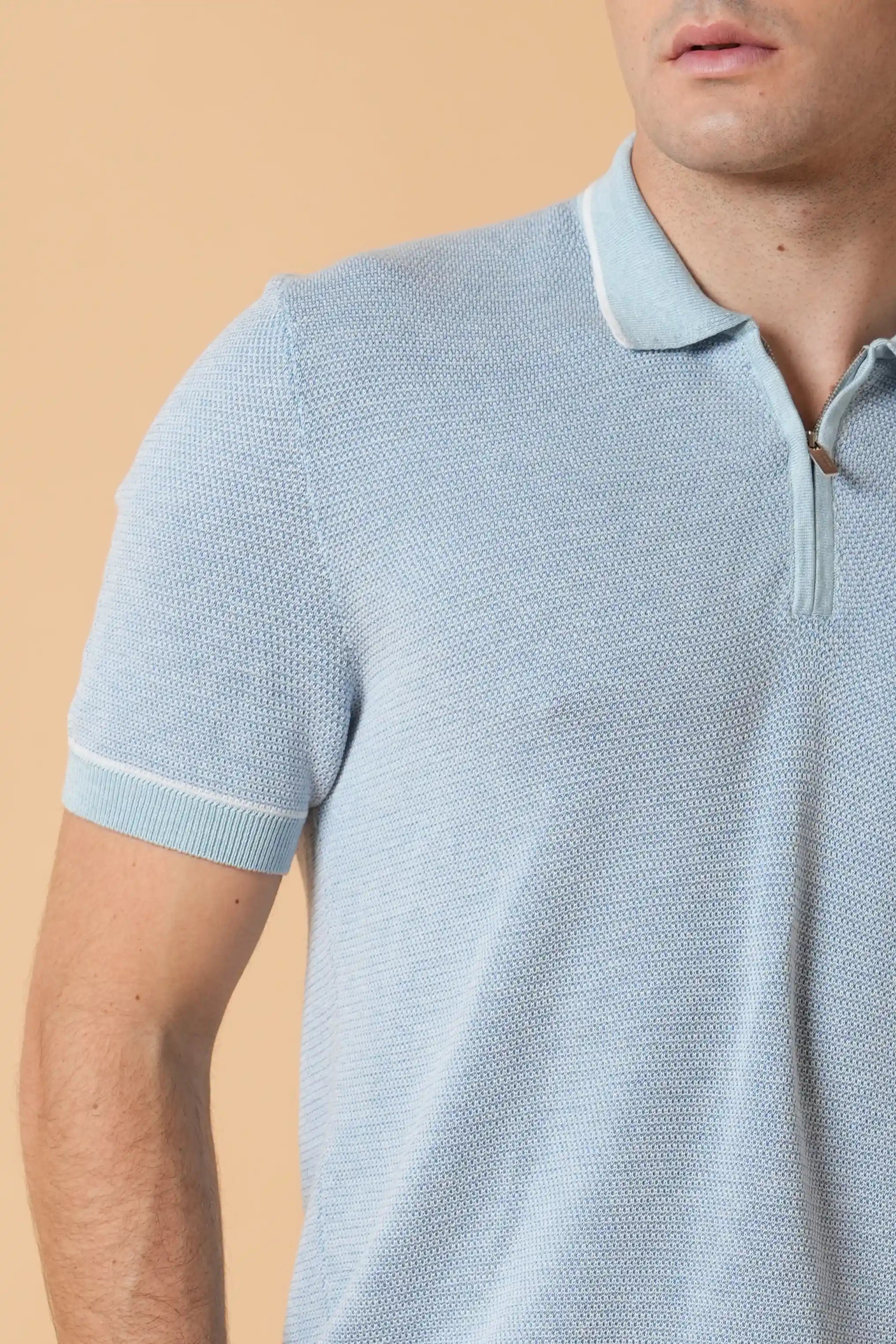 Polo piqué tricolore