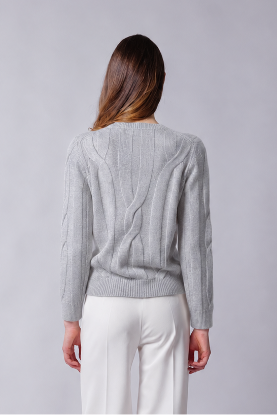 Girocollo Treccia In Ultra Cashmere