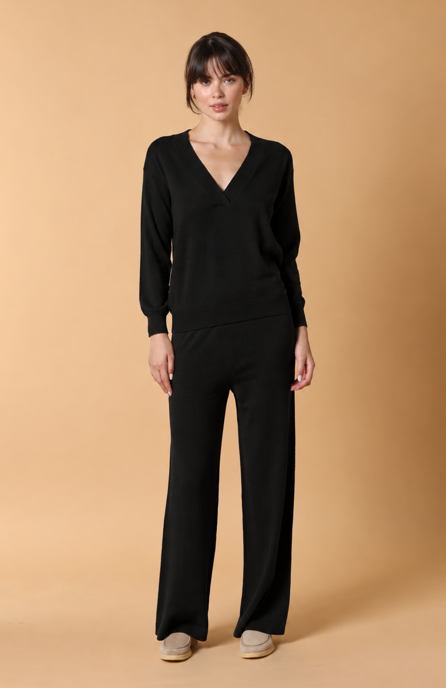 Maglione Scollo a V in Baby cashmere