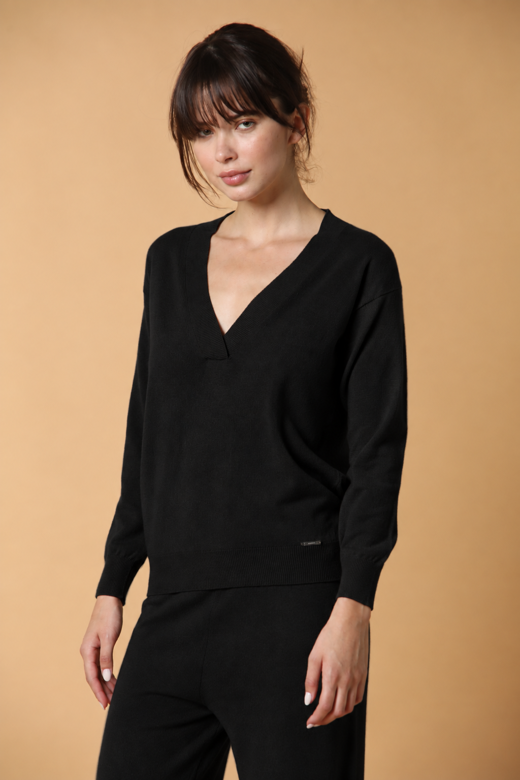 Maglione Scollo a V in Baby cashmere