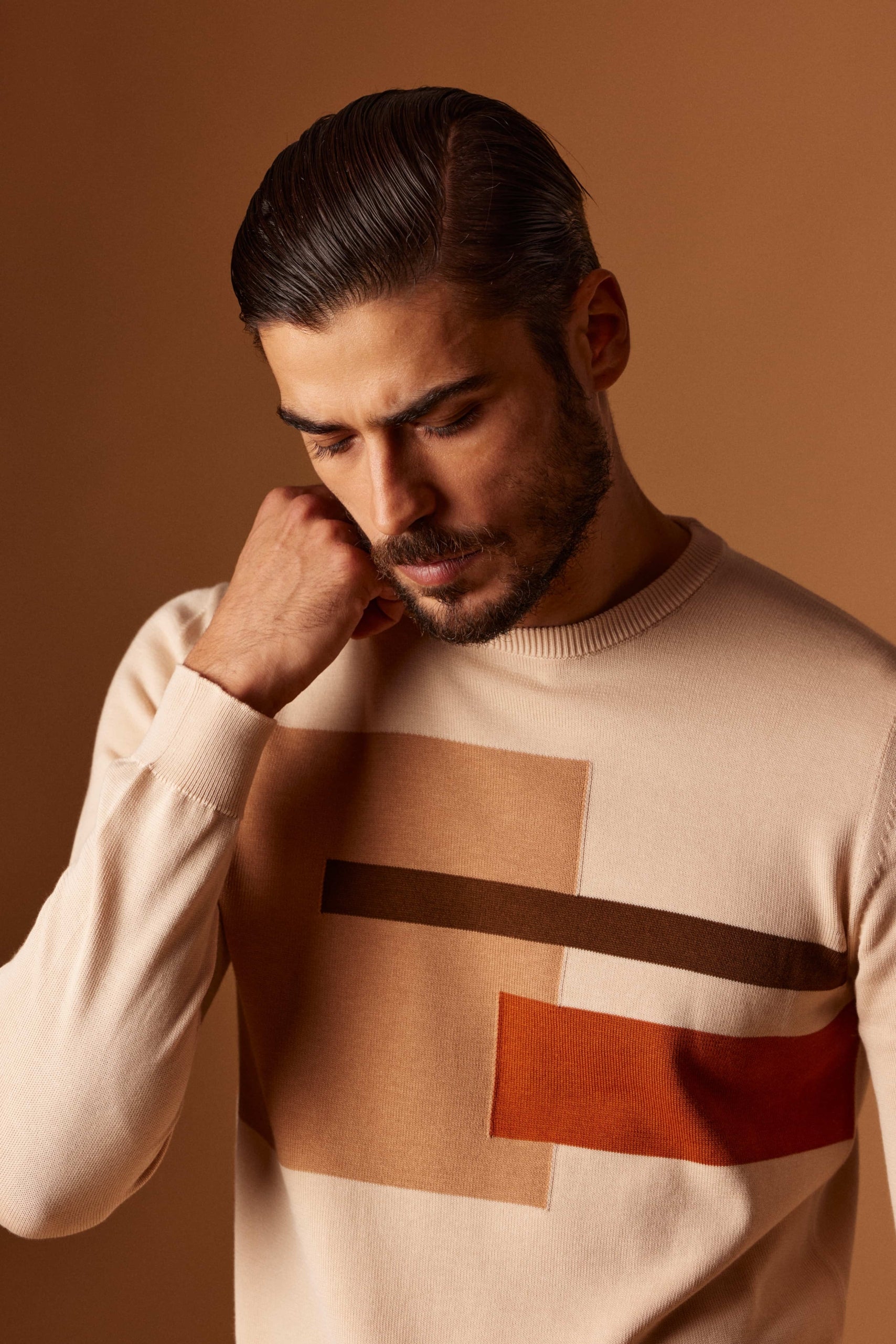 Girocollo con intarsio