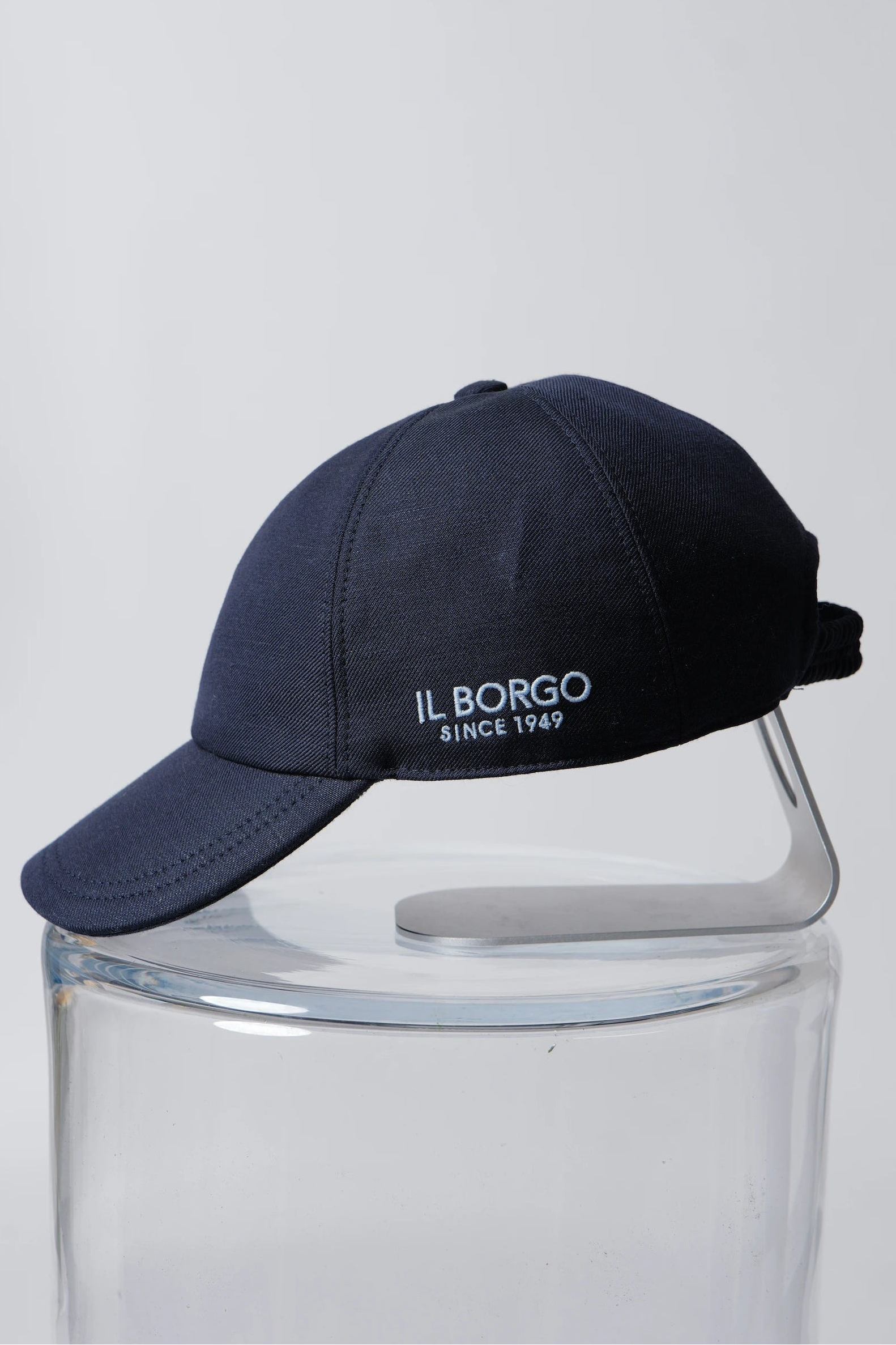 Cappellino Baseball Lana & Lino con Ricamo Celeste