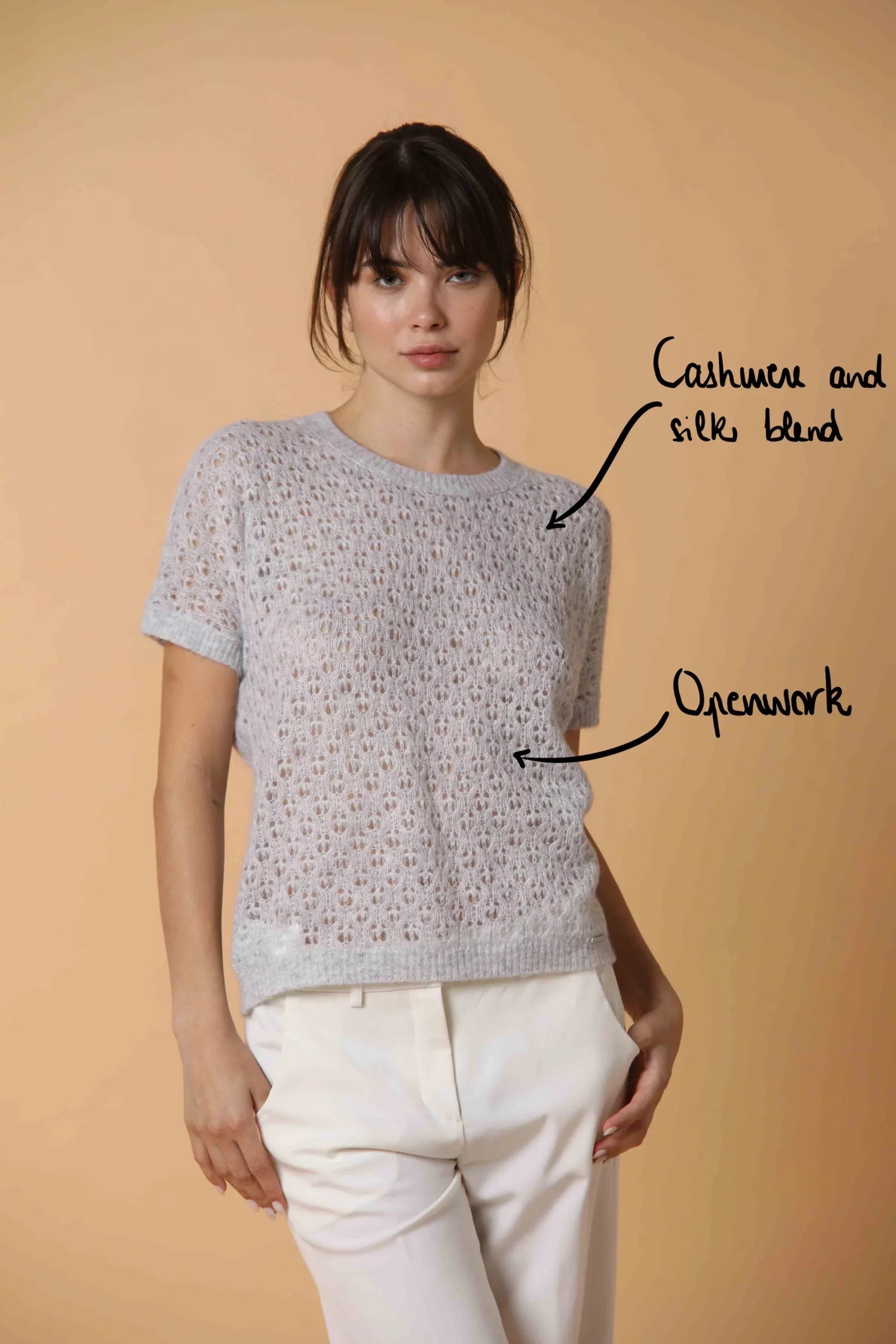 Chemise perforée à manches courtes