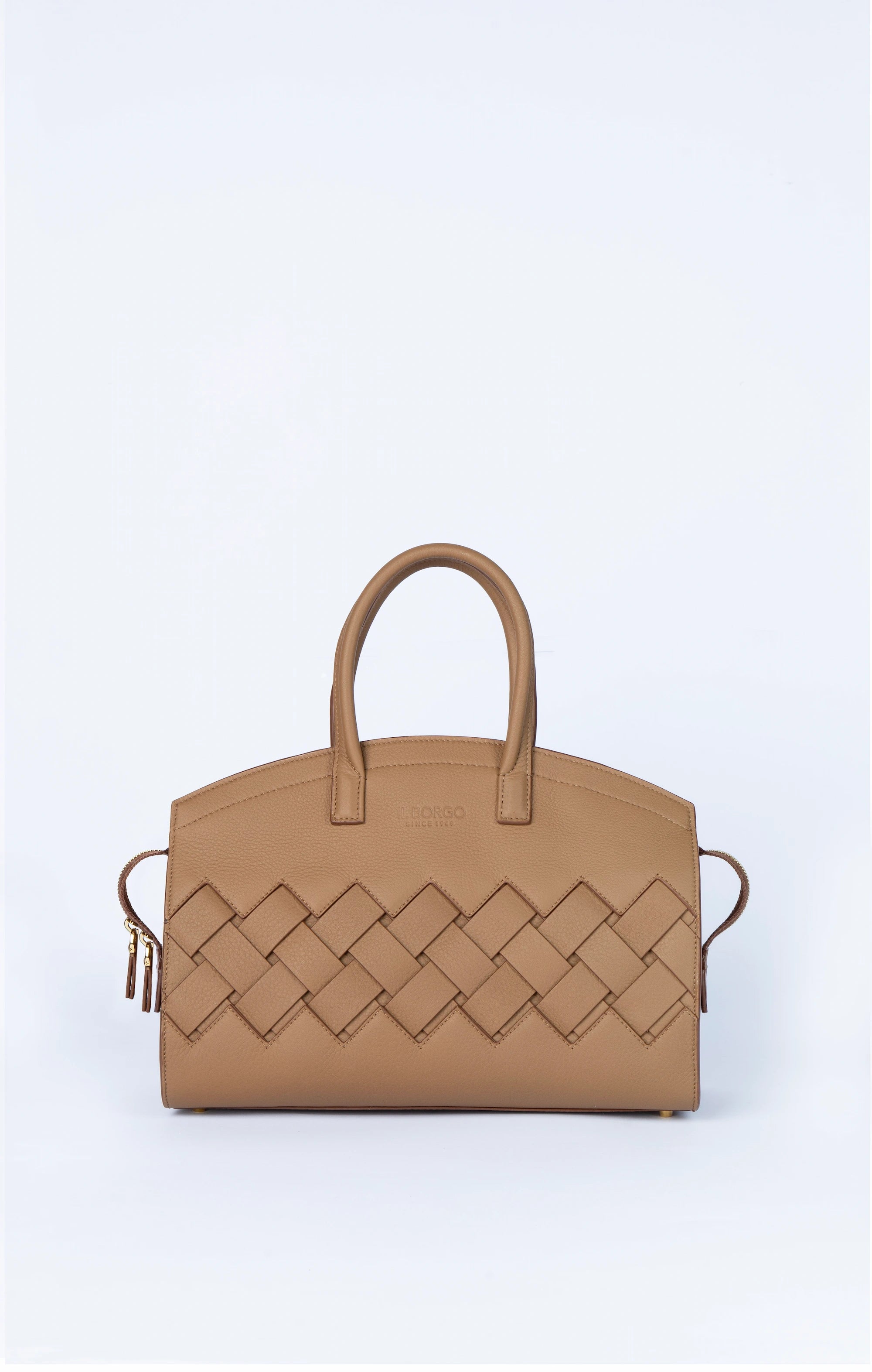 Borsa in pelle intrecciata