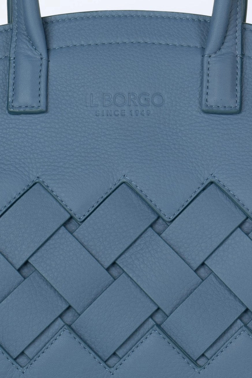 Borsa in pelle intrecciata