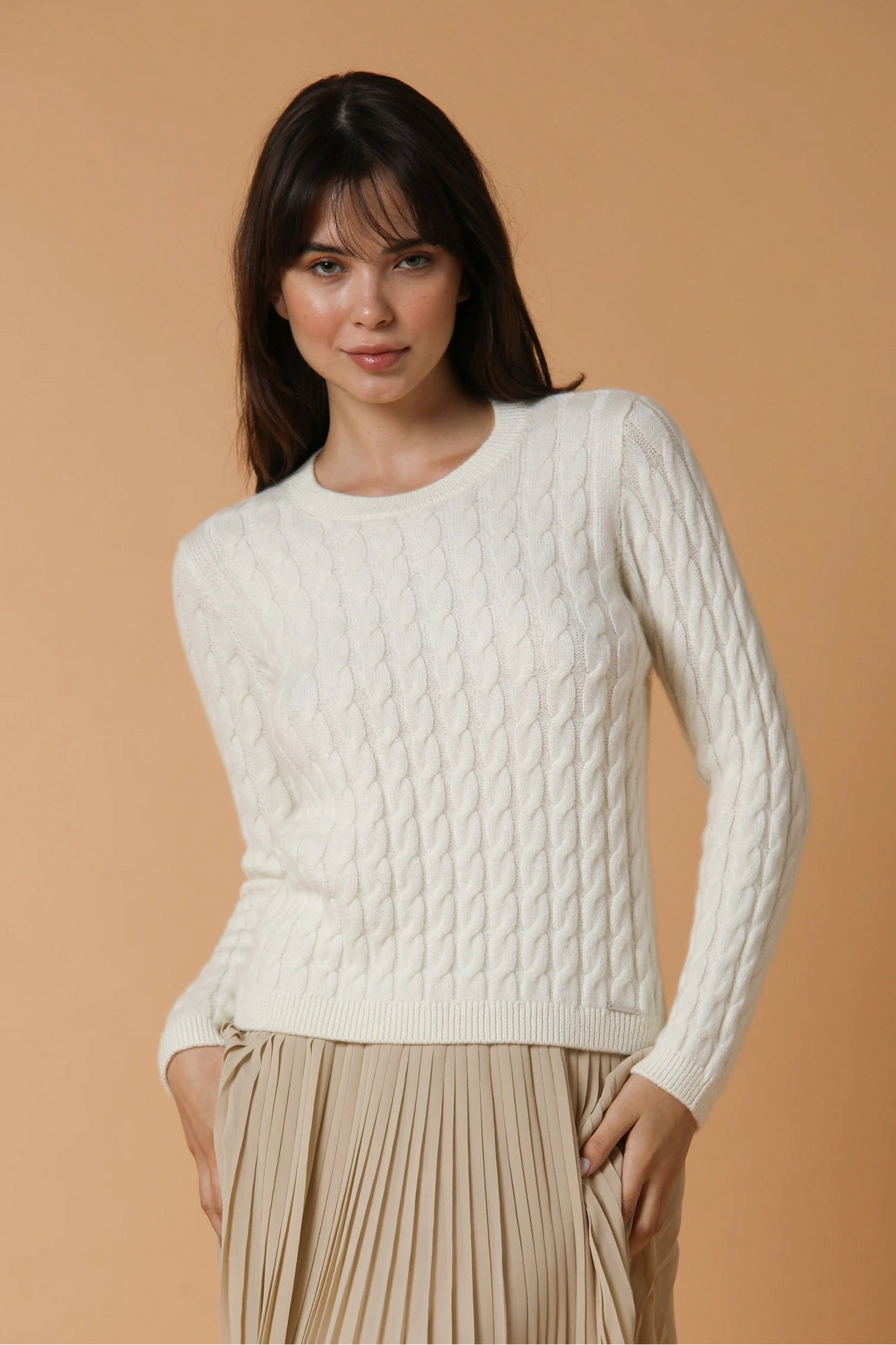 Ultracashmere braided crewneck
