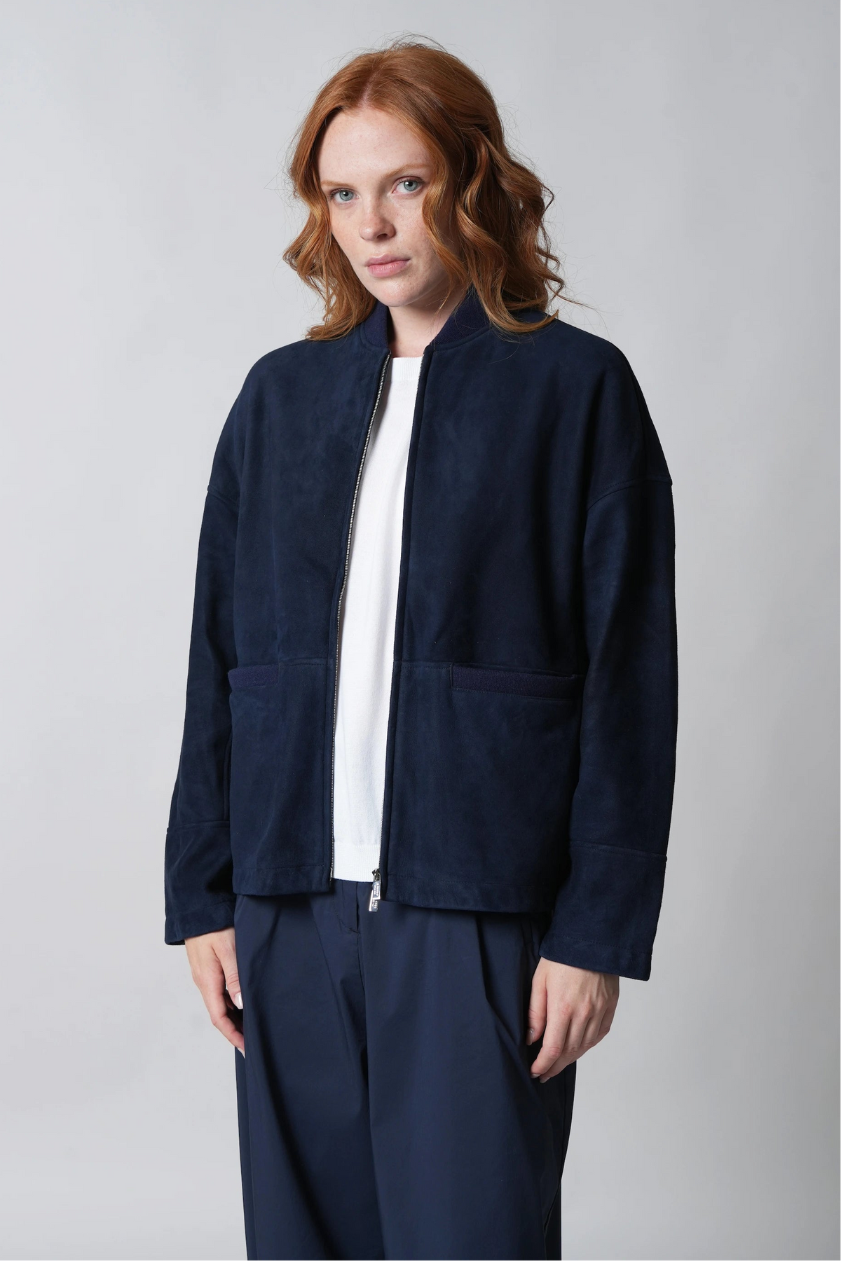 Bomber In Suede