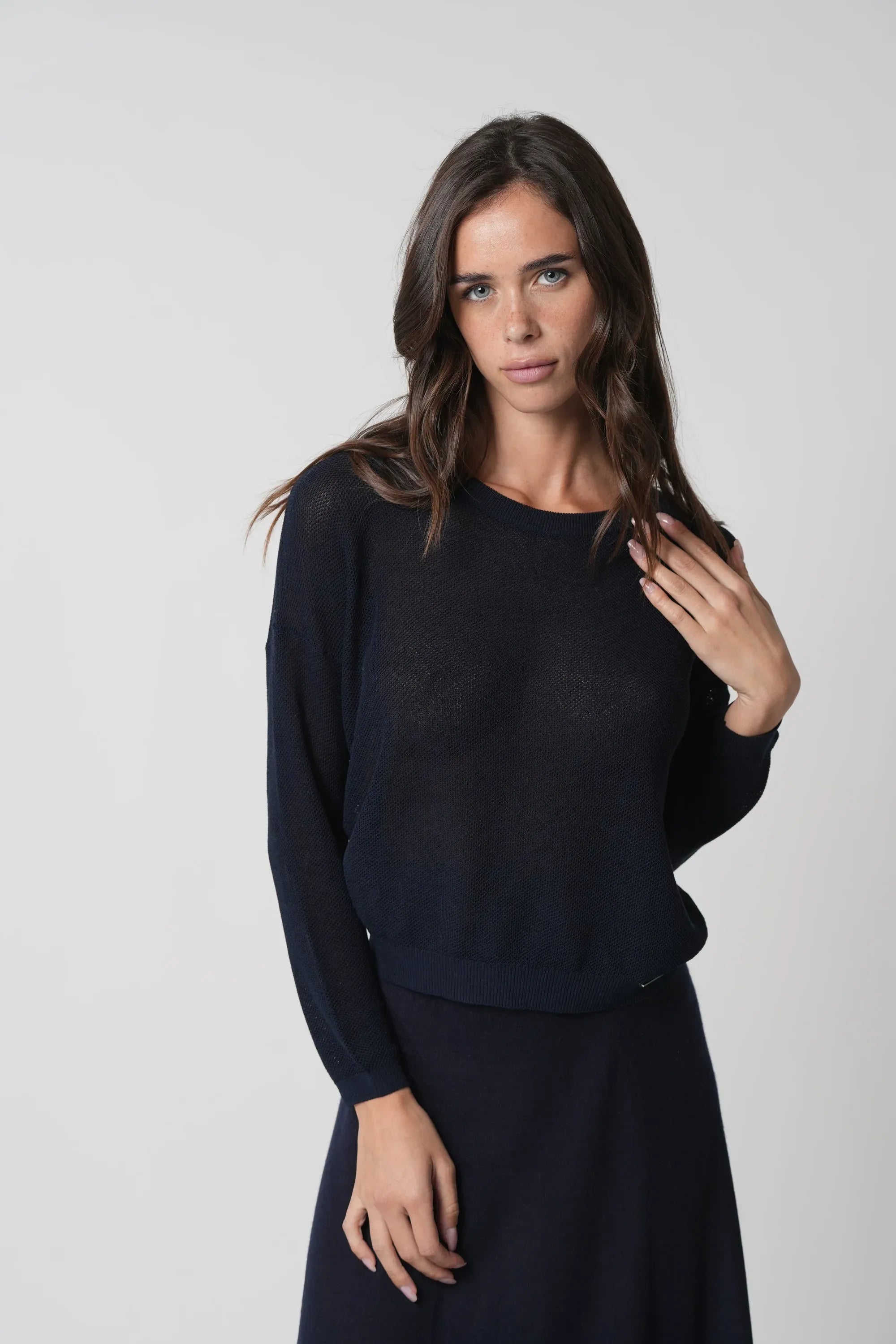 Maglia Nido D'Ape Manica Lunga Effetto Rete