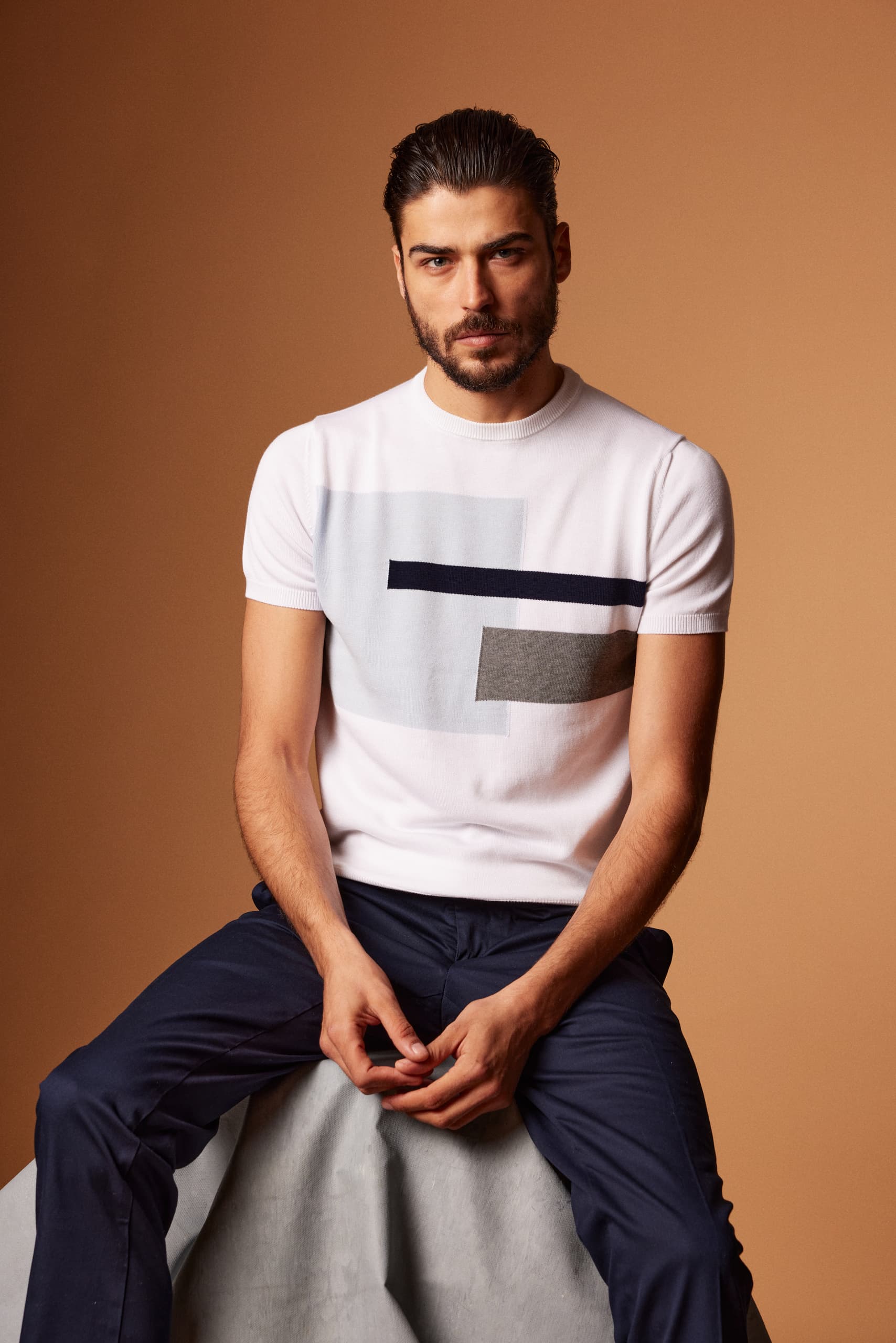 T-shirt girocollo color block