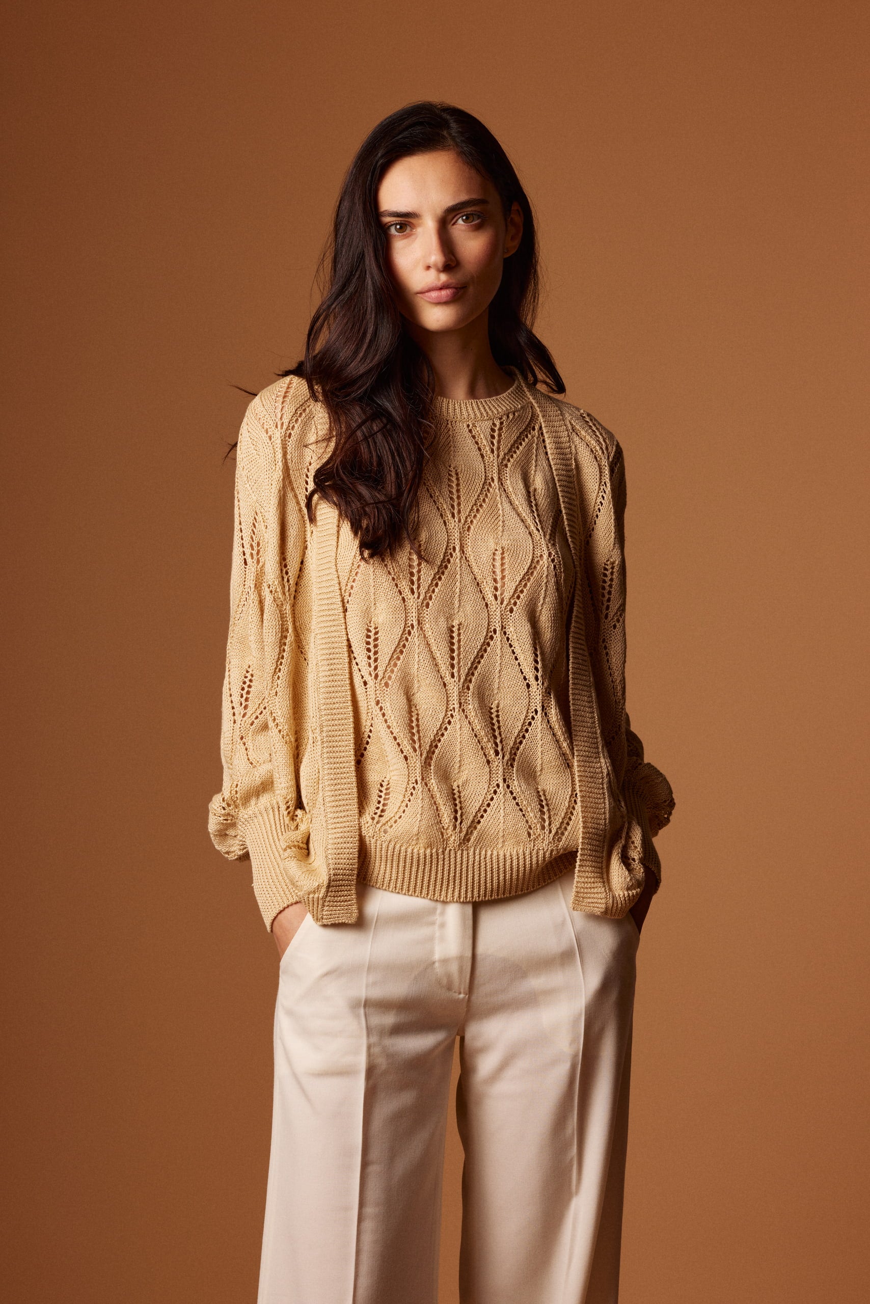 Openwork cardigan