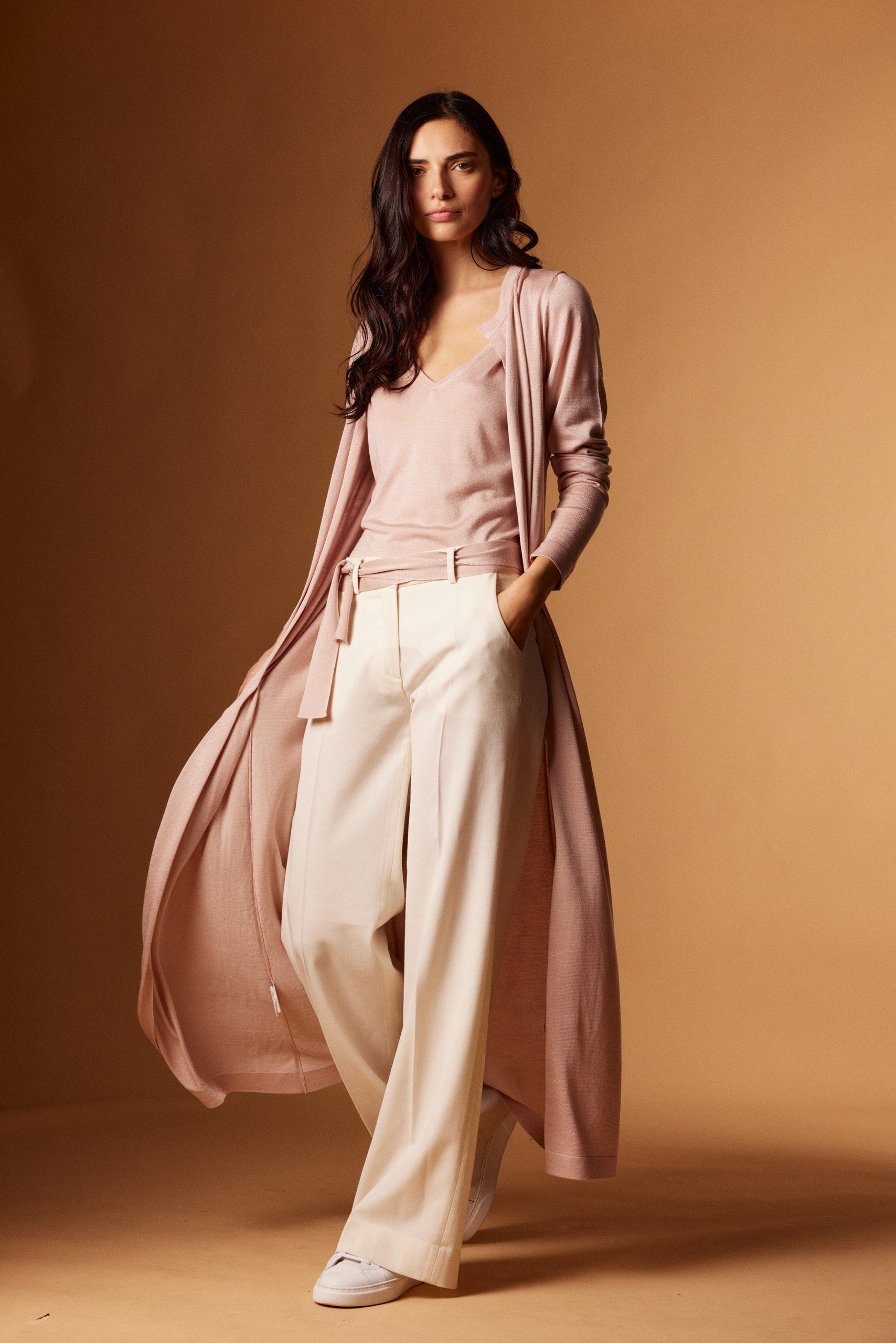 Maxi silk cardigan