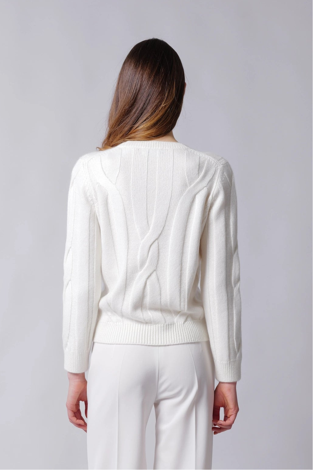 Girocollo Treccia In Ultra Cashmere