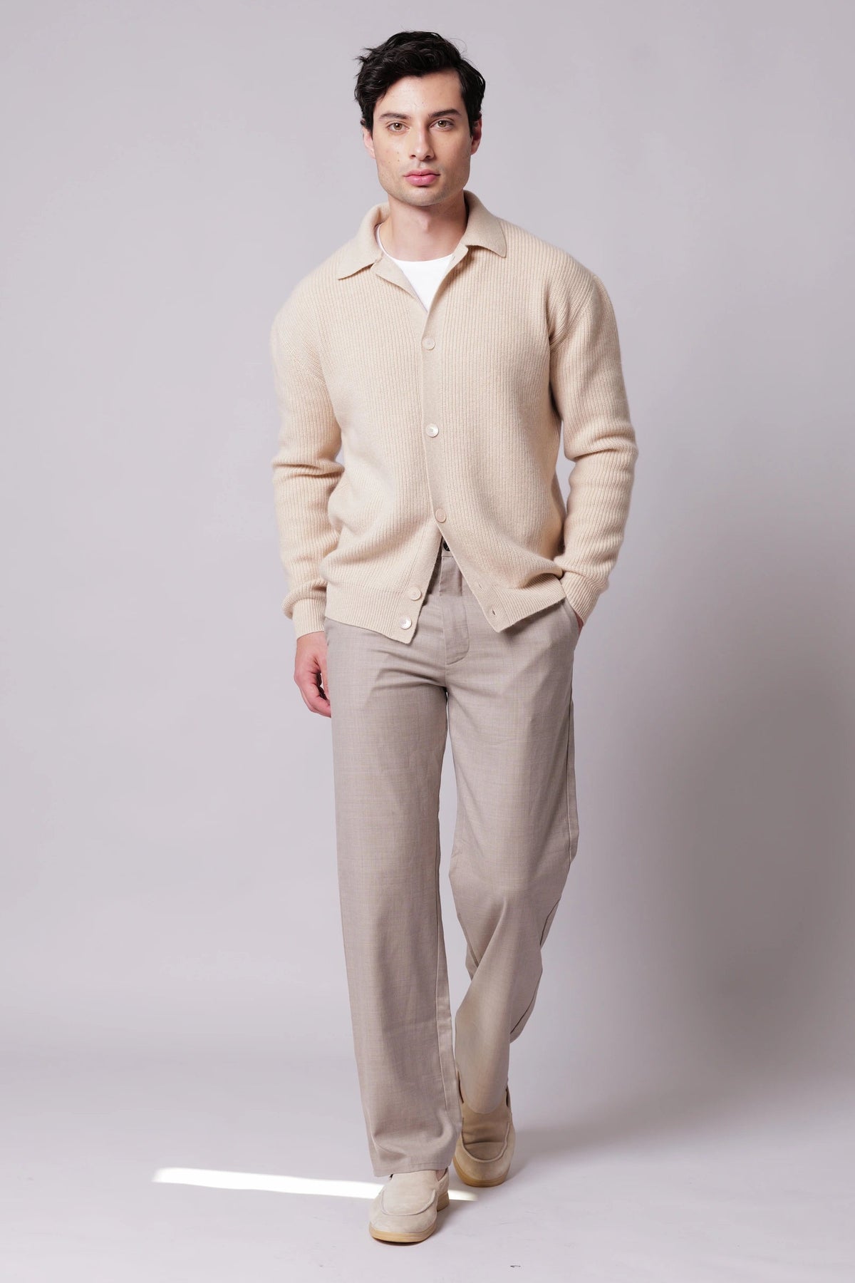 Cardigan Camicia Maglia Perlata