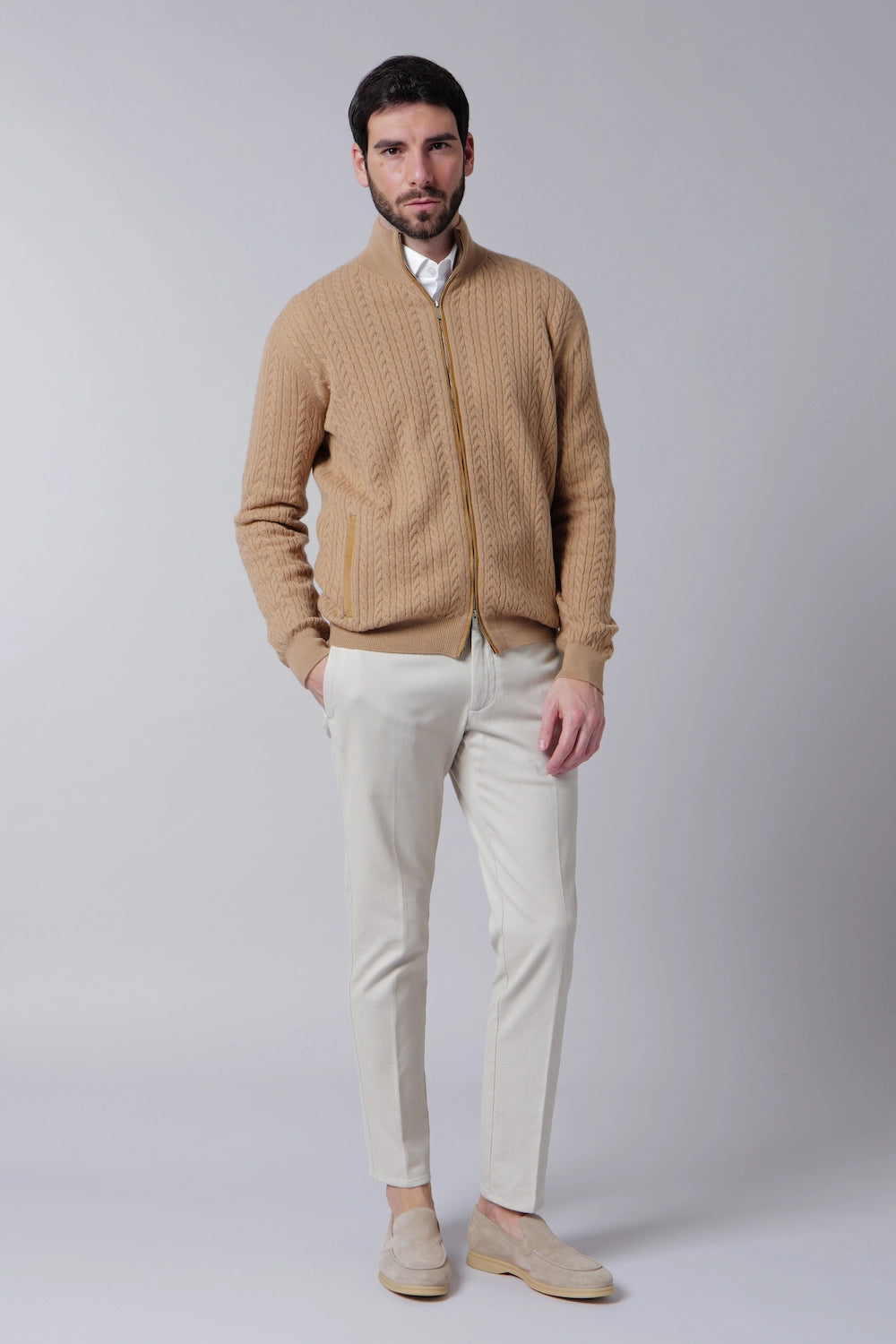 Bomber treccina baby cashmere