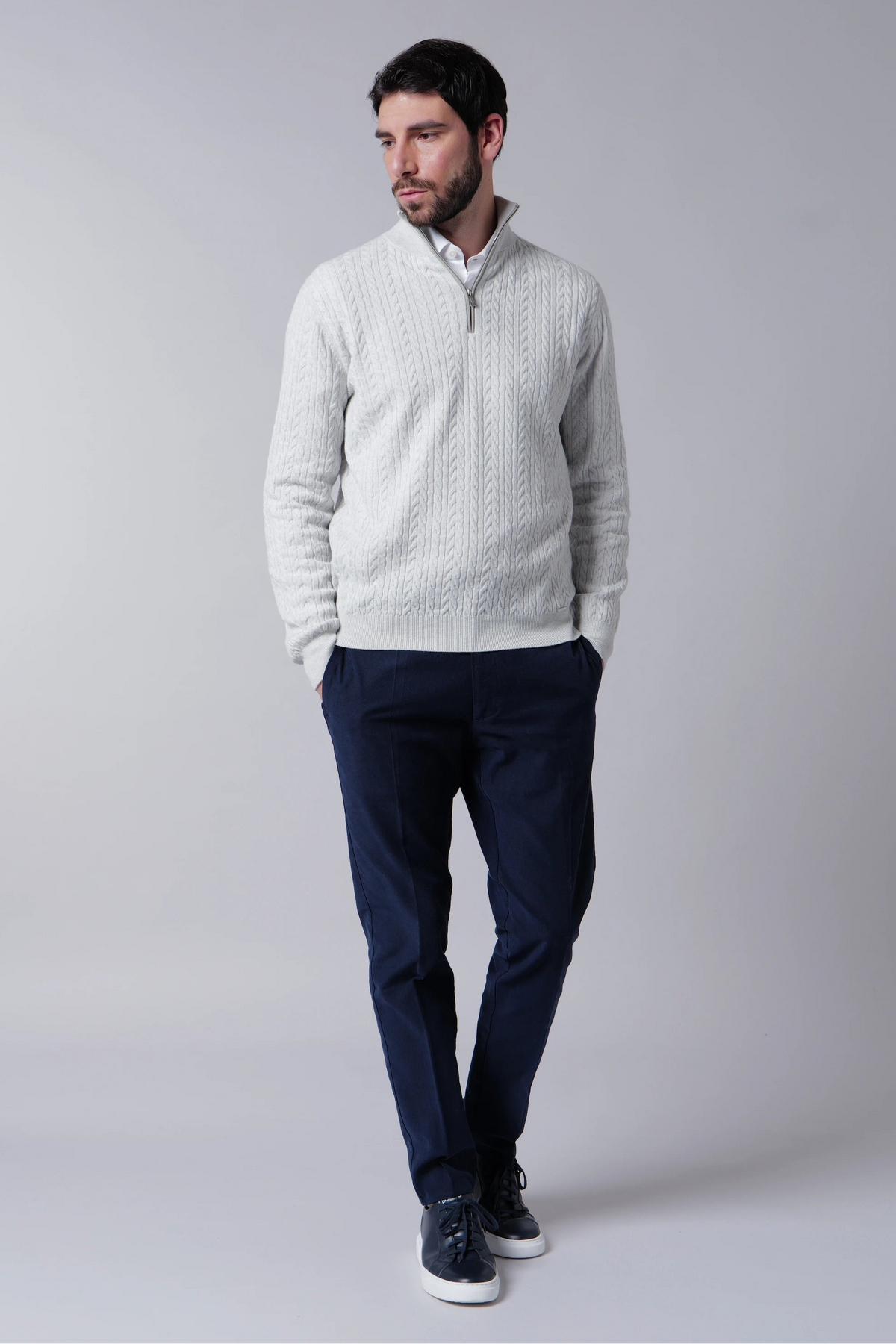 Serafino zip braid all over