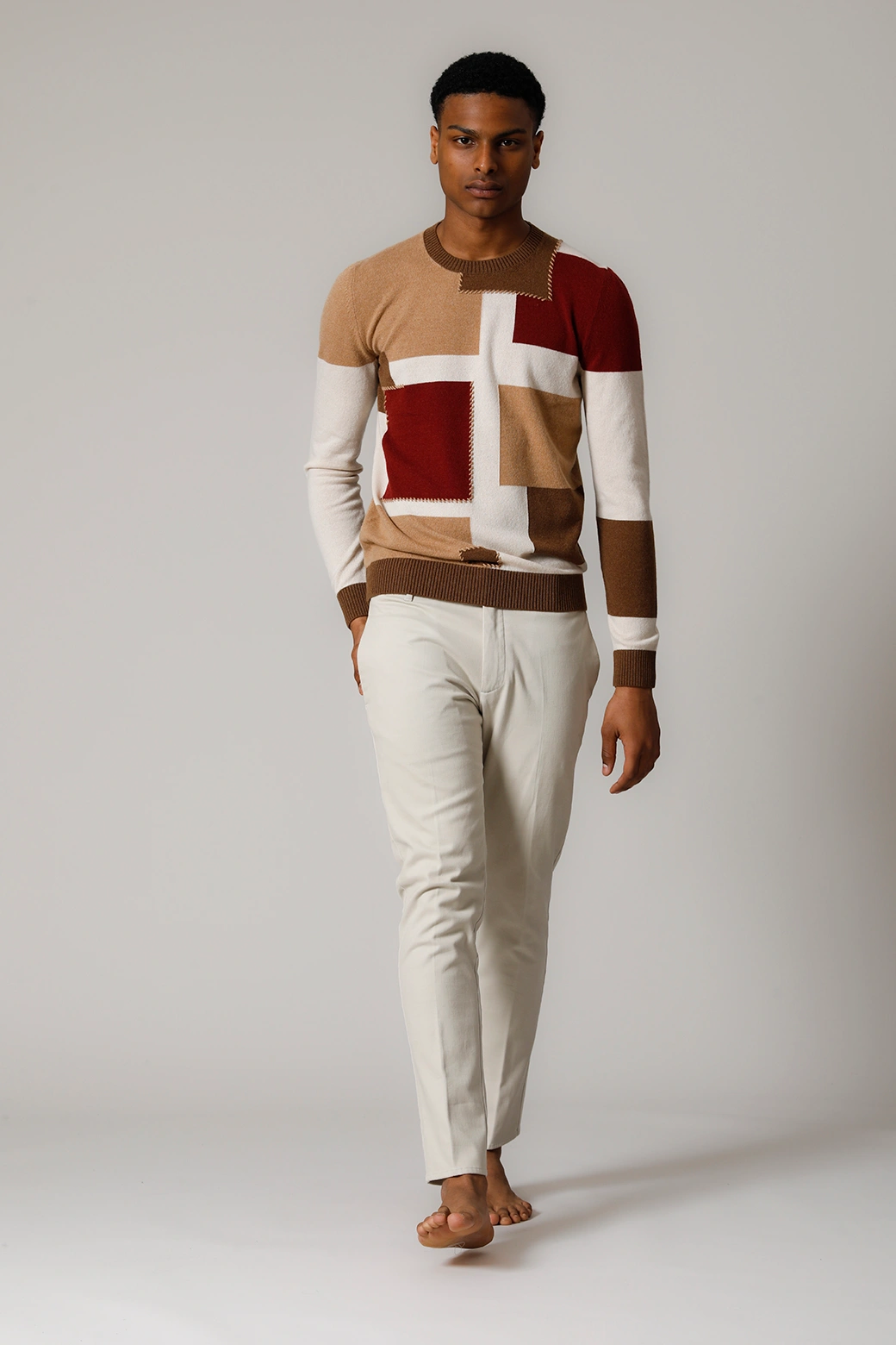 Patchwork crewneck - Il Borgo Cashmere